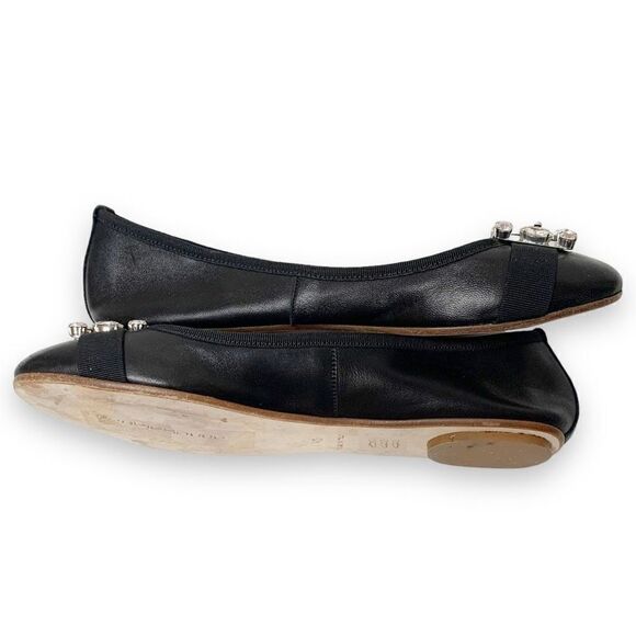 Anna Baiguera Annette Flex Ballerina Donna Black Crystal Buckle Shoe Women’s 40 - Picture 6 of 8